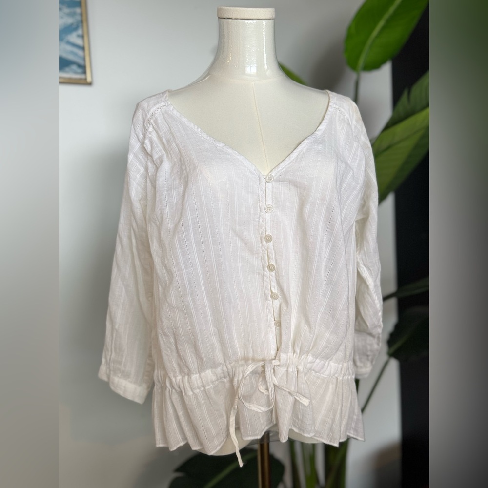 100% cotton boho feminine House of Harlow White blouse